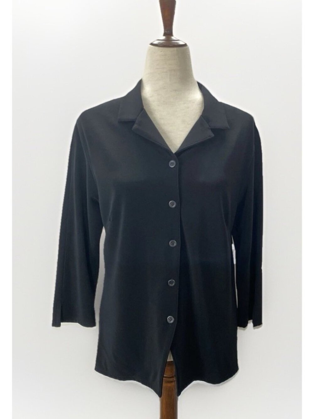Also Known As AKA Jacket Women’s Large Black Stretch Nylon 3/4 Sleeve USA Vtg